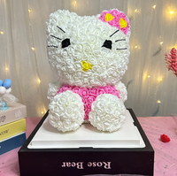Fleur éternelle Hello Kitty Cat Qixi Saint Valentin Cadeau Simulation Rose Anniversaire Cadeau de Noël