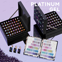 JTING - Juego de Esmaltes de Uñas en Gel con Brillo Platino, 60 Colores, Colección Exclusiva Personalizable, Caja con Libro de Colores, Suministros para Fábrica de Uñas OEM