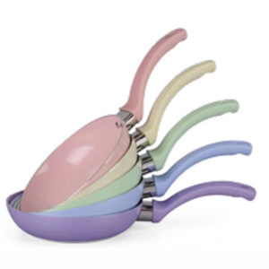 Macaron Colored <b>Frying</b> <b>Pans</b> Set 5 Piece Nonstick Round Flat Bottom For <b>Induction</b> Cookers Household Use - Product Image 1