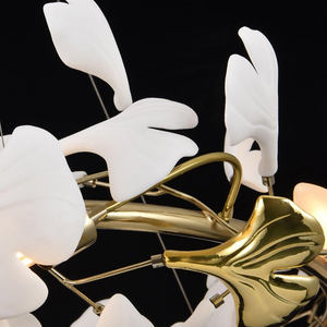 超大高陶瓷叶吊灯高天花板装饰豪华阁楼酒店照明郁金香吊灯灯具 - Product Image 4