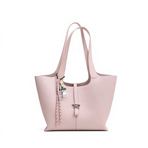 Nouveau <span class=keywords><strong>Sac</strong></span> Fourre-tout en Cuir de Vachette avec Deux Fermetures Éclair et Pompons, Grande Capacité, Portable, pour Femme, Collection Automne 2025 - Product Image 1