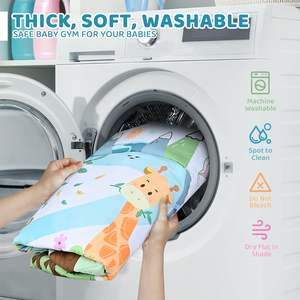 Alfombrilla de juego para gimnasio de bebé para niño pequeño 8 en 1, alfombrilla para el tiempo de la barriga y piscina de bolas, alfombrilla lavable para actividades de gateo de bebé para desarrollo motor - Product Image 6