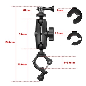 Takenoken métal pinces boule adaptateur support vélo vélo guidon pince <span class=keywords><strong>Moto</strong></span> montage pour <span class=keywords><strong>Go</strong></span> <span class=keywords><strong>Pro</strong></span> Action caméra <span class=keywords><strong>moto</strong></span> support - Product Image 3