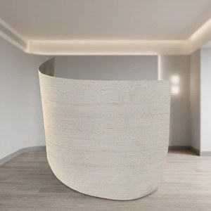 Panneau mural flexible en pierre de travertin jaune imprimé en 3D, ultra-fin, léger et pliable, revêtement mural MCM pour extérieur et intérieur - Product Image 1