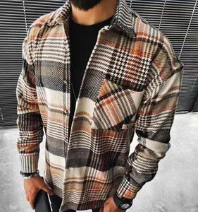 Custom Patchwork Vintage Shirt Wholesale Flannel Plus Size Man Shirts