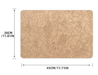 Set de table rectangulaire moderne en cuir PU personnalisé Ychon, résistant à la chaleur, antidérapant, imperméable, écologique, durable, 30 cm, pour table à manger