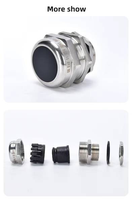 Presse-étoupe industriel double compression en acier inoxydable/laiton résistant aux intempéries pour câbles blindés, certifié IP68 ROHS