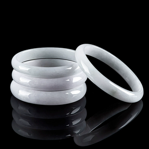 Pulsera de jadeíta blanca genuina de Myanmar, pulsera de jade de grado hielo para emperatriz, adorno de mano femenino, venta al por mayor - Product Image 2