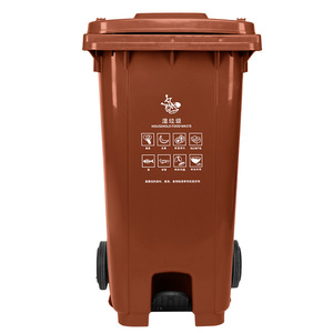 Poubelles 240L 120L à roulettes rectangulaires pour l'extérieur, poubelle de rue pour l'assainissement - Product Image 3