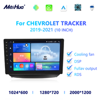 Meihua 10,1 pouces Nouveau cadre de tableau de bord stéréo Fascia Radio DVD pour Chevrolet Onix 2019+ avec faisceau de câbles Canbus
