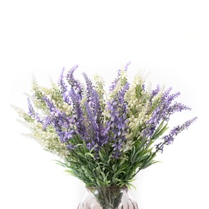 ดอกลาเวนเดอร์ประดิษฐ์สีม่วงและสีขาวนม ตกแต่งงานแต่งงานเหมือนจริง งานฝีมือพลาสติก สไตล์อินส์ - Product Image 5