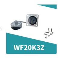 Connecteur circulaire étanche WEIPU WF20J3Z à 3 broches mâle à bride carrée, type à souder, 25A 500V, indice de protection IP67