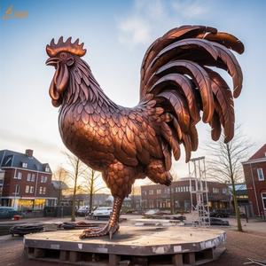 Personalizada ciudad moderna <span class=keywords><strong>calle</strong></span> al aire libre decorar Fundición a mano diseño grande Metal Animal latón estatua gigante bronce <span class=keywords><strong>Gallo</strong></span> escultura - Product Image 5