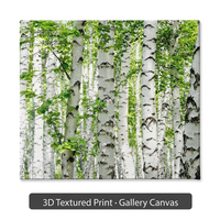 Quadri e Decorazioni Murali, Stampa 3D, Murale Digitale HD Nordico/Moderno con Foresta di Betulle e Nebbia, Stampa Adesiva per Soggiorno