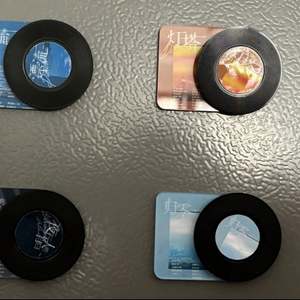 Autocollants de réfrigérateur en acrylique, autocollants de réfrigérateur en vinyle en forme d'étoiles de disques CD, personnalisables - Product Image 4
