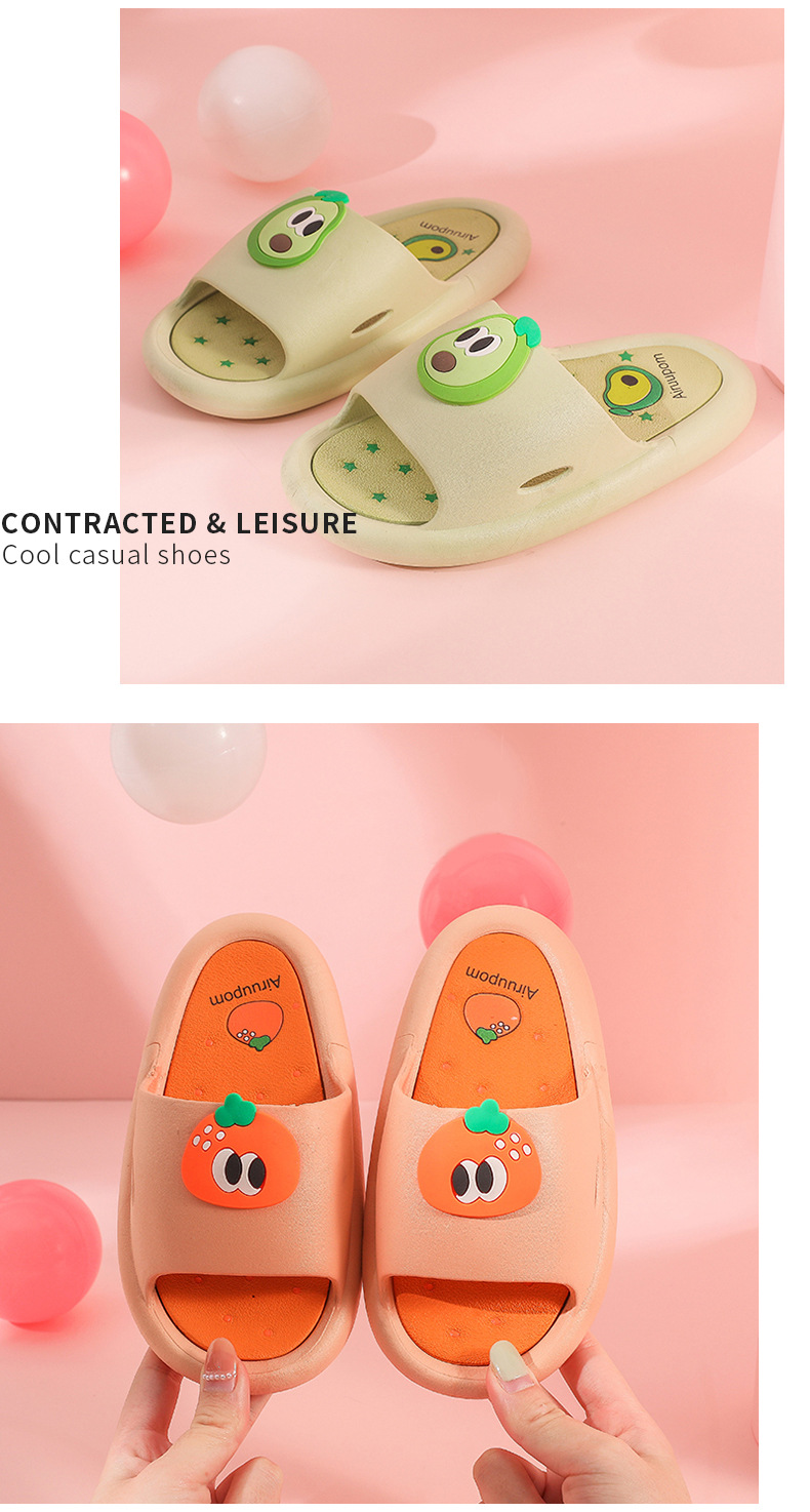 Cute Fruit Soft Bottom Slides Shoes Non-slip EVA Indoor and Outdoor Slippers for Girls