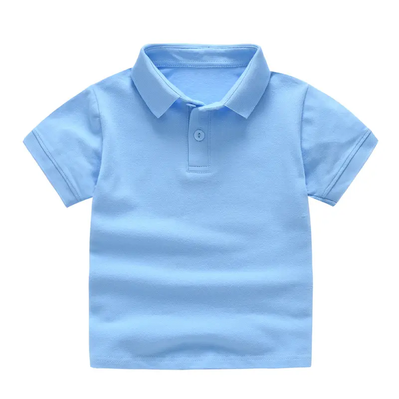 2023 New Boys T-Shirts Kinder bekleidung Sommer Kurzarm Boys Plain Uniform Polo Shirts