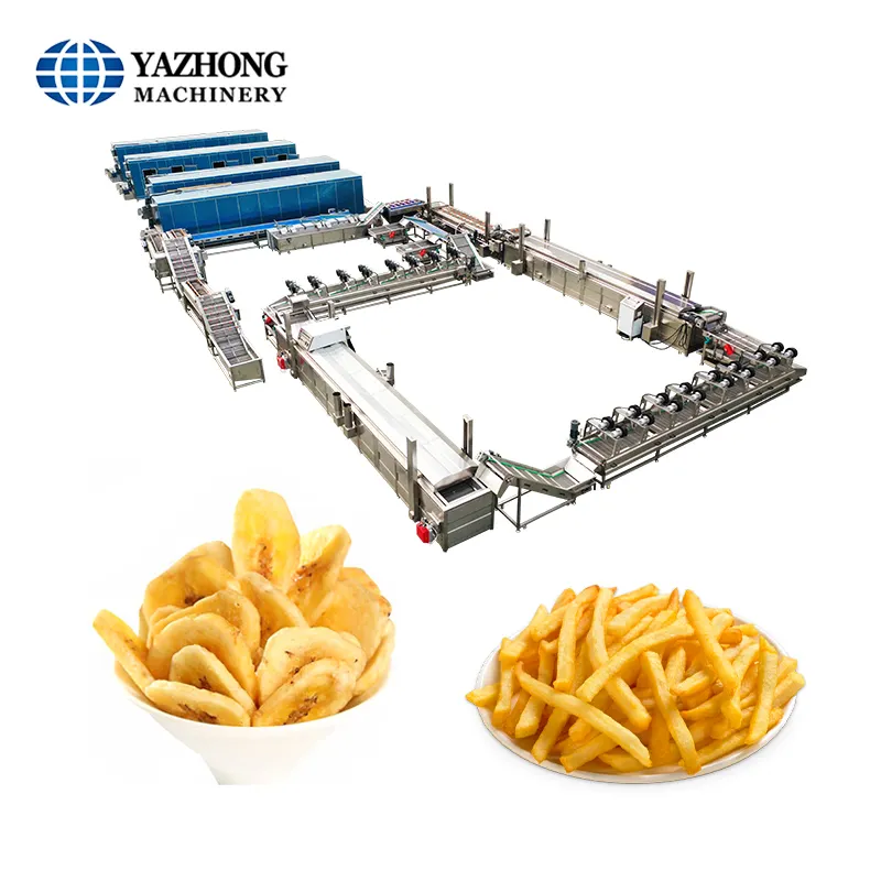 냉동 튀김 생산 라인 자동 감자 칩 생산 라인
