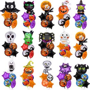 5Pcs/Set Halloween Theme Foil Pumpkin Head Witch Globol Star Shape Set <b>Balloon</b> Party <b>Decoration</b> - Product Image 1