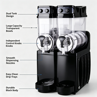 Commerciële dubbele tank slushmachine voor melktheezaak en supermarkt