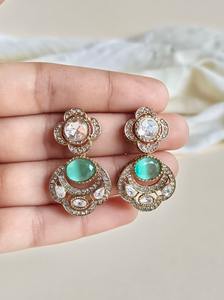 Conjunto de Collar y Pendientes Kundan Tradicionales de la India, Elegantes y a la Moda, con Joyería para Bodas de Mujer - Product Image 5