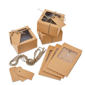 Brown Bakery Boxes with Window Eco Friendly Paper Cardboard Gift Boxes for Pastry and Cookies