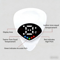Wholesale 2-in-1 LCD Tuner Battery Guitar Pick Tuner Clip-on/Clip Electric Stringed Instrument Part for Bass Cello Guitar