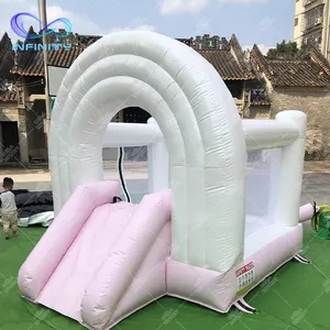 Популярный воздушный прыгающий замок, надувной белый домик для прыжков, детский игровой домик