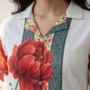 Tissu en polyester effet lin, toucher luxueux, drapé doux, imprimé numérique, toutes saisons - Product Image 5