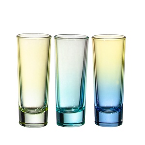 Custom Barware Small Long Thick Bottom Colored Mini Tumbler Shot <strong>Glass</strong> <strong>Liquor</strong> 2 oz Shot <strong>Glasses</strong> With logo for Tourist Souvenir - Product Image 4