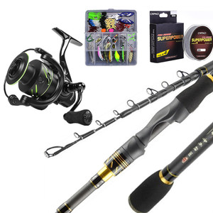 <span class=keywords><strong>Canne</strong></span> à pêche télescopique de <span class=keywords><strong>mer</strong></span> 1.8m 2.1m, moulinet Spinning, hameçons d'appâts, eau salée, Kits complets de <span class=keywords><strong>canne</strong></span> à pêche professionnelle - Product Image 1