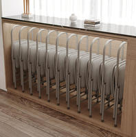 Nouvelle chaise de salle à manger pliable multifonctionnelle de style Ins, épaissie, avec cadre en métal, soutien lombaire, chaise extensible