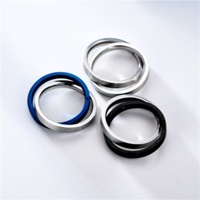 Vente flash - Bague double en acier inoxydable à deux couches, plaquée or, pour mariage, fiançailles ou cadeau, unisexe
