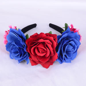 Nouveau design couvre-chef couronne de roses bandeaux de cheveux bandeau mexicain décorations de fête d'anniversaire mariage <span class=keywords><strong>coiffure</strong></span> de mariée - Product Image 4