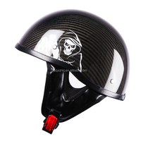 Casque de moto ultra léger de haute qualité, casque demi-coque pour la conduite estivale, casque rétro, casque de moto à visière rabattable