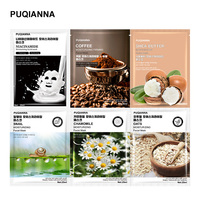 PUQIANNA Produsen Langsung COFFEE OATS SNAIL Masker Wajah Kecantikan Pengencang Kulit Melembapkan Secara Mendalam Sodium Hyaluronate Menenangkan