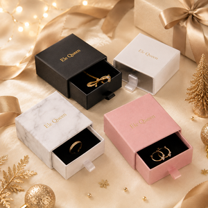 Custom Drawer Jewelry <b>Box</b> Rigid Paper Packaging <b>Box</b> for Ring Earrings Necklace Bracelet jewelry brands and gift store packaging - Product Image 1