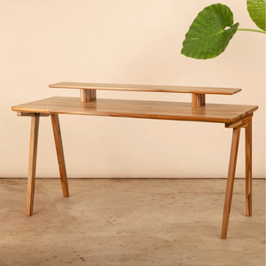 Mesa de Estudio de Madera de Teca Sólida, Escritorio Robusto y Elegante con Superficie Amplia, Diseño Duradero, Perfecto para Oficina en Casa o Sala de Estudio - Product Image 2