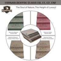 Panneau MDF mélaminé à grain de pierre de qualité ENF E0, écologique, personnalisable en couleur/épaisseur/densité, ignifuge, pour salle de bain d'hôtel