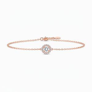 Stylish Solitaire Cubic Zirconia Sterling Silver Charm Bracelet <b>Wristlet</b> Jewelry - Product Image 2