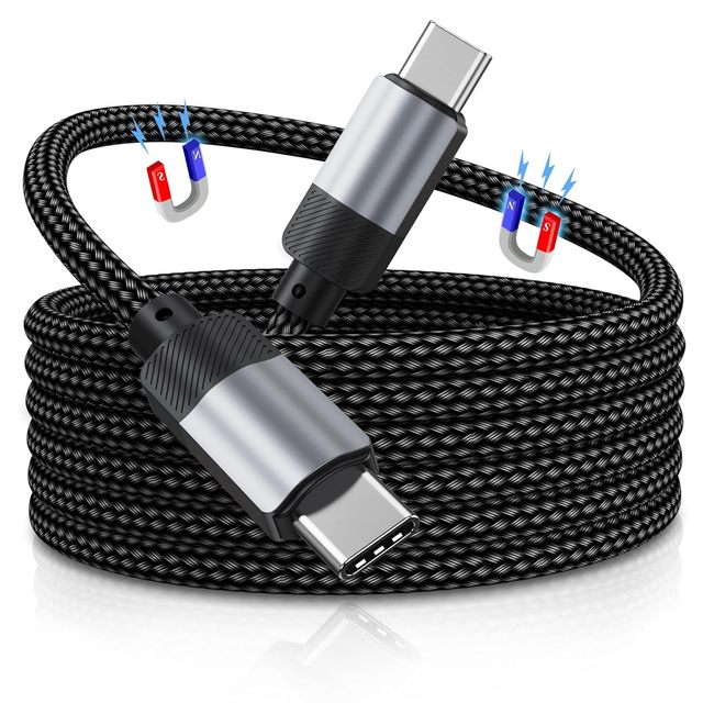Portable 60w 1m Bio Magnetic Usb C Data Cable Wholesale Charger Phone Self Winding Data 60w Type C Magnetic Charging Cable