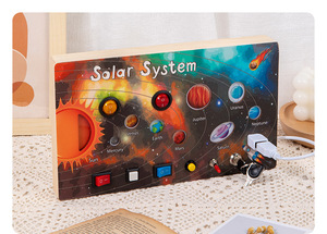 Jouets Montessori en bois pour garçons et filles avec interrupteur Led électronique activité voyage physique occupé conseil enfants éducation précoce - Product Image 3