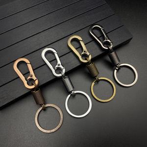 Porte-clés de printemps en métal vintage, mousqueton de type carabiner noir, simple et robuste, pour clés de voiture, accessoire - Product Image 2