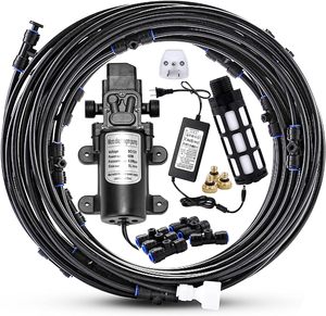 Système de brumisation automatique écologique 9M, kit pompe à diaphragme 12V 60W, buses en laiton 0,4 mm, capacité 5L, pour ferme et jardin - Product Image 1