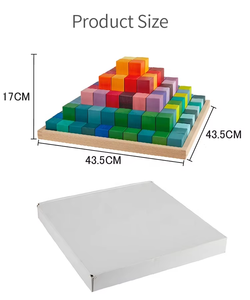 Trẻ Em Montessori Giáo Dục Mầm Non Hỗ Trợ Giáo Dục Cầu Vồng Kim Tự Tháp Khối Lắp Ráp Đồ Chơi Phù Hợp Nhận Thức Vui Nhộn - Product Image 6