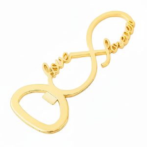 Royal Cape Tool Ouvre-bouteille à chaîne Love Bond en métal avec finition dorée Ouvre-cape de boisson gazeuse Ouvre-boisson de mariage de restaurant - Product Image 1