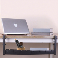 Pas de perçage pas de vis extensible sous le support de multiprise de bureau dessus de Table Kit de plateau de gestion de câbles pleine longueur support de multiprise