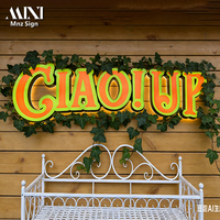 Enseigne lumineuse LED miniature personnalisée, logo lumineux en acrylique d'intérieur et caractères de porte de magasin en acier inoxydable, affichage de bureau