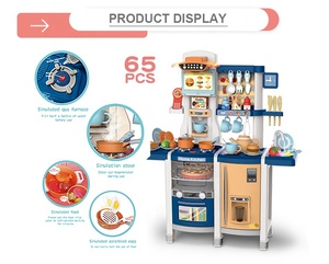 100cm 플라스틱 주방 놀이 세트 65개 조리 게임 음식 장난감 어린이용 - Product Image 3