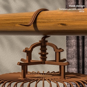 Pet tel yuvarlak kuş kafesi altın yüksek mukavemetli mühendislik plastikleri küçük kuşlar papağan için kanca ile kafes asılı - Product Image 4